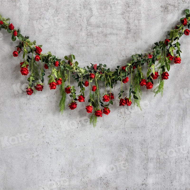 Elegant Hanging Red Rose Garland Backdrop
