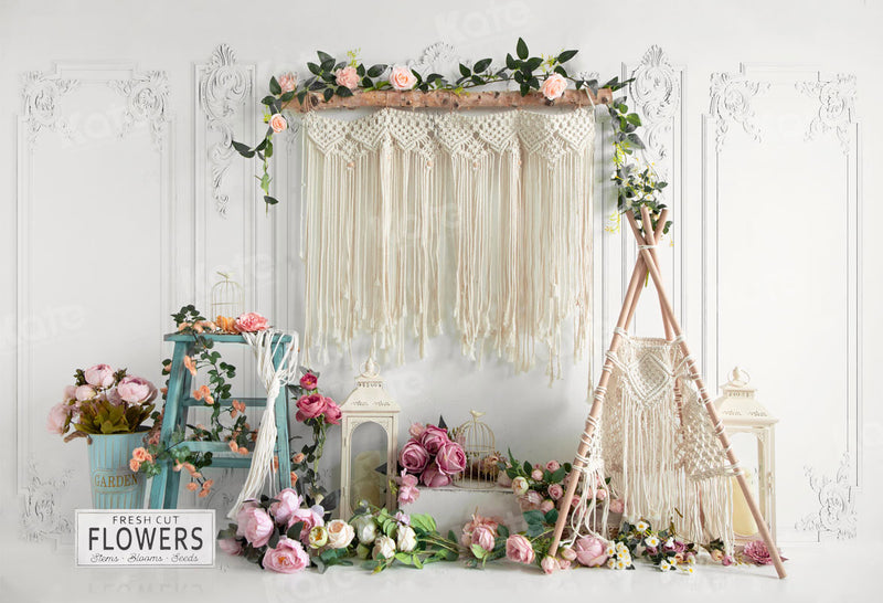 Soft Floral Vintage Garden Backdrop