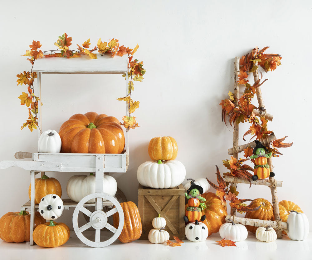 Kate Autumn Pumpkins Cart Backdrop Designed by Emetselch