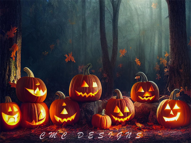 Kate Halloween Jack o Lantern Woods Backdrop Designed by Candice Compton