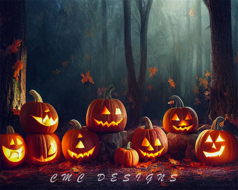 Kate Halloween Jack o Lantern Woods Backdrop Designed by Candice Compton
