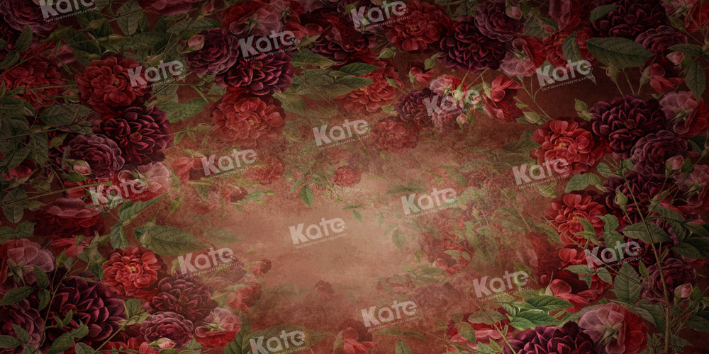 Kate Dark Red Rose Fine Art Backdrop Designed by Chain Photography