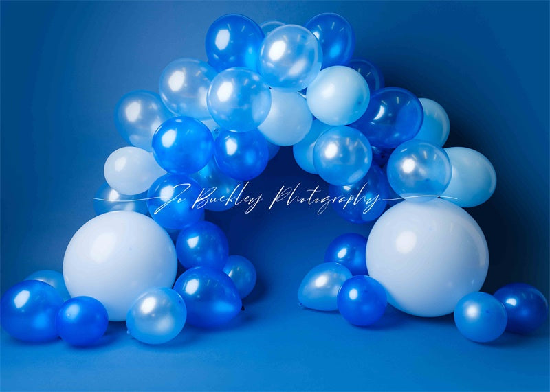Kate Blue Balloons Backdrop Designed by Jo Buckley Photograph