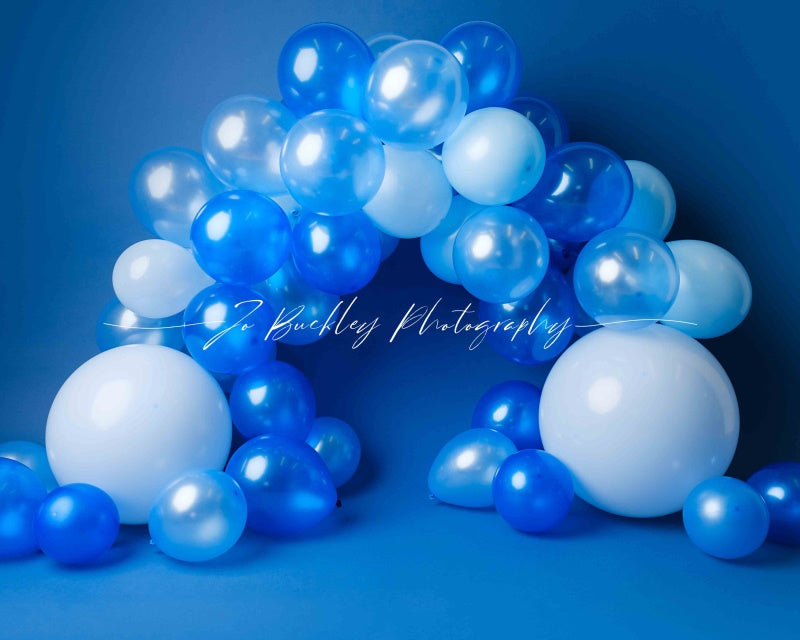 Kate Blue Balloons Backdrop Designed by Jo Buckley Photograph