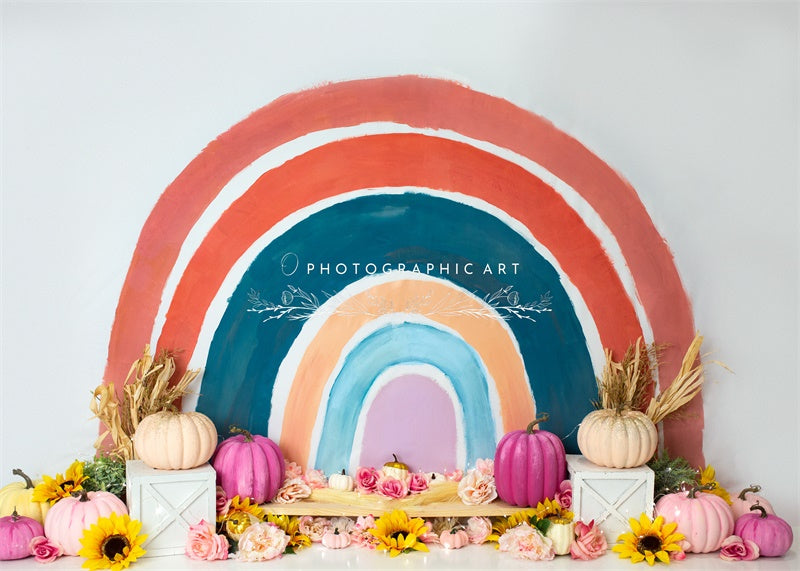 Kate Fall Rainbow Backdrop for Photography Designed by Jenna Onyia