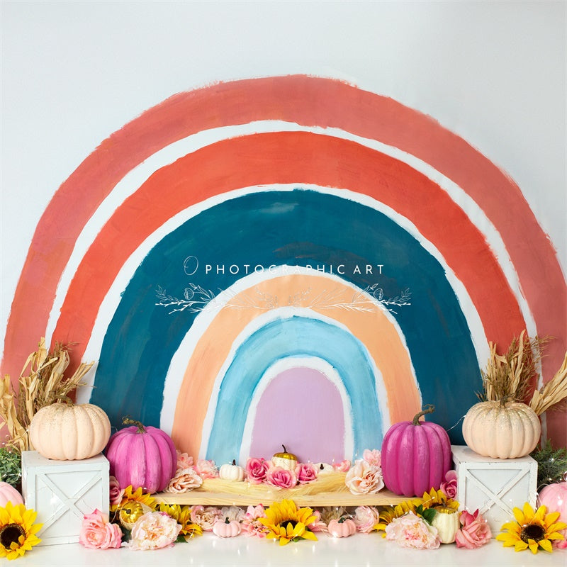 Kate Fall Rainbow Backdrop for Photography Designed by Jenna Onyia