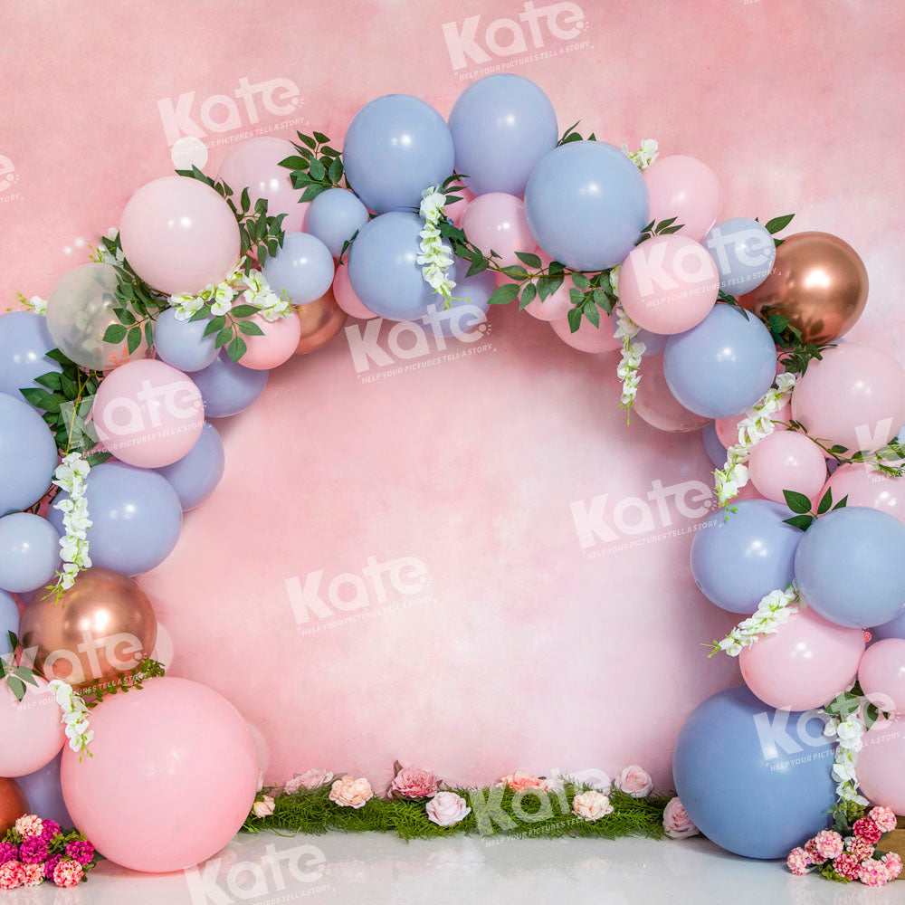 Kate Cake Smash Arch Floral Balloons Backdrop Designed by Emetselch