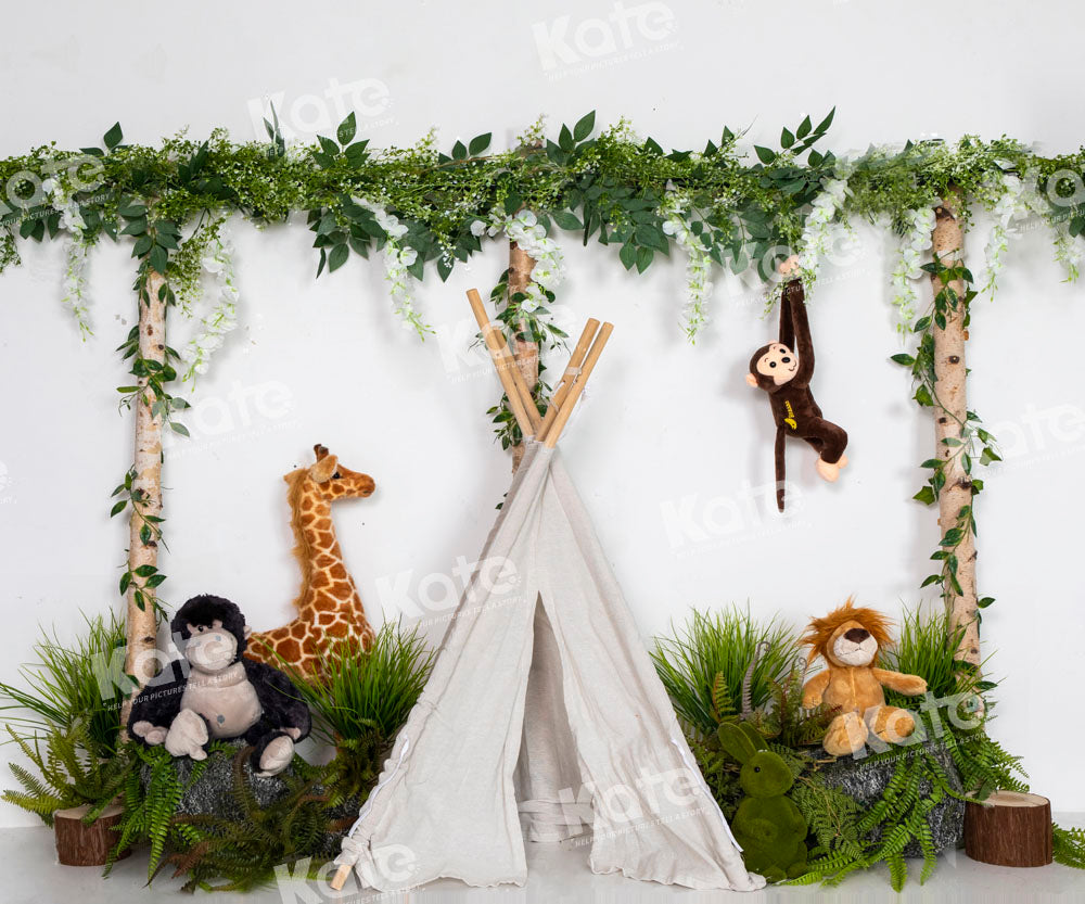 Kate Wild Animals Camping Backdrop Designed by Emetselch