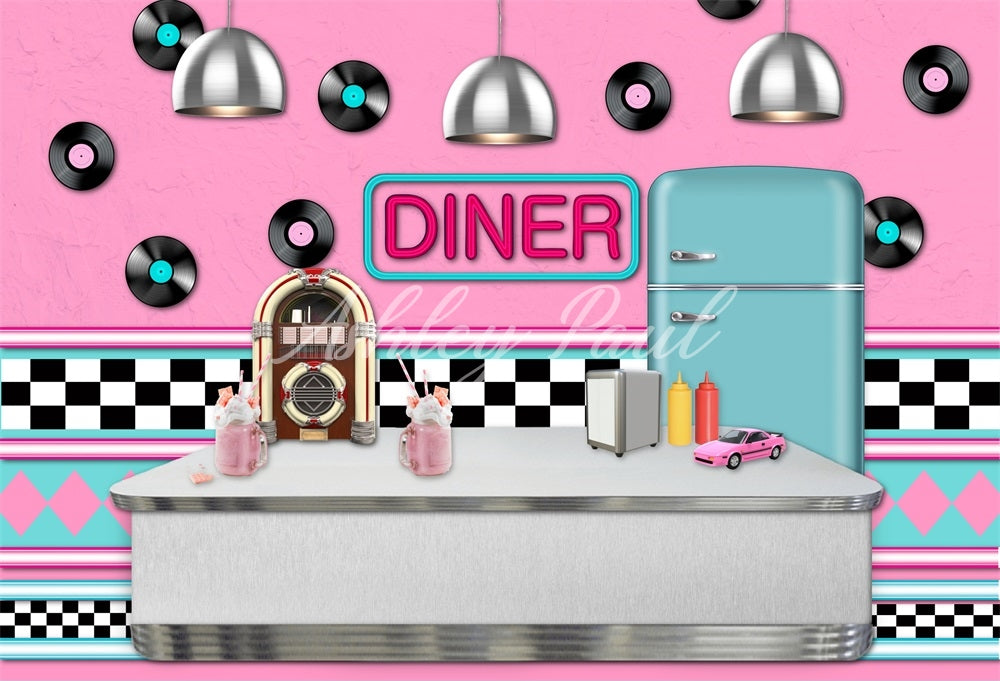 Kate Pink Diner Backdrop Designed by Ashley Paul
