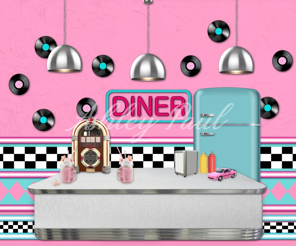 Kate Pink Diner Backdrop Designed by Ashley Paul