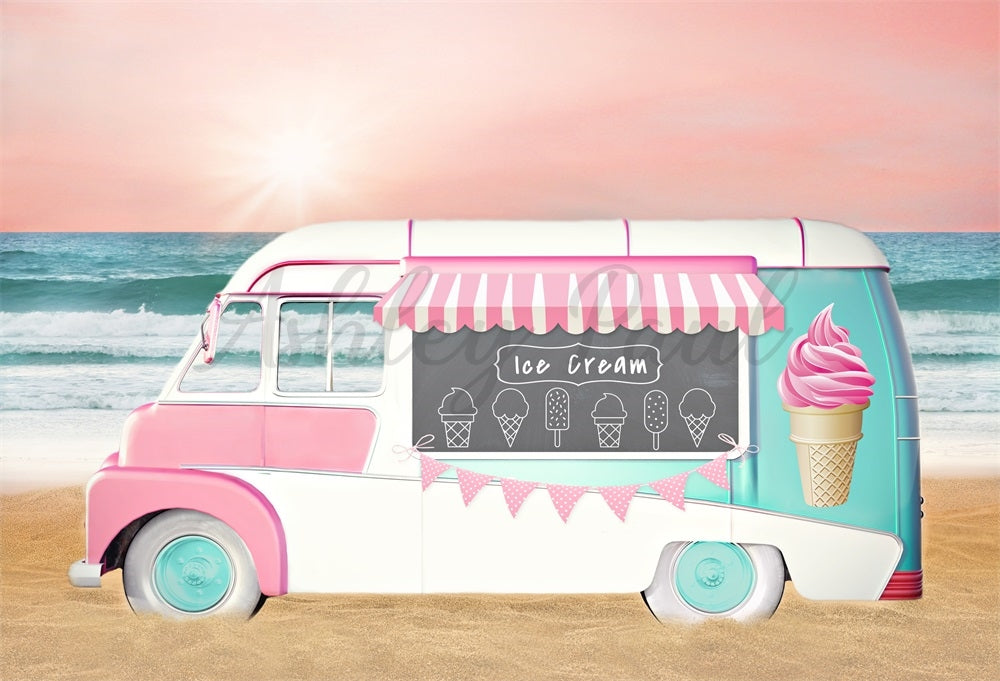 RTS Kate Ice Cream Truck Backdrop Designed by Ashley Paul (US ONLY)