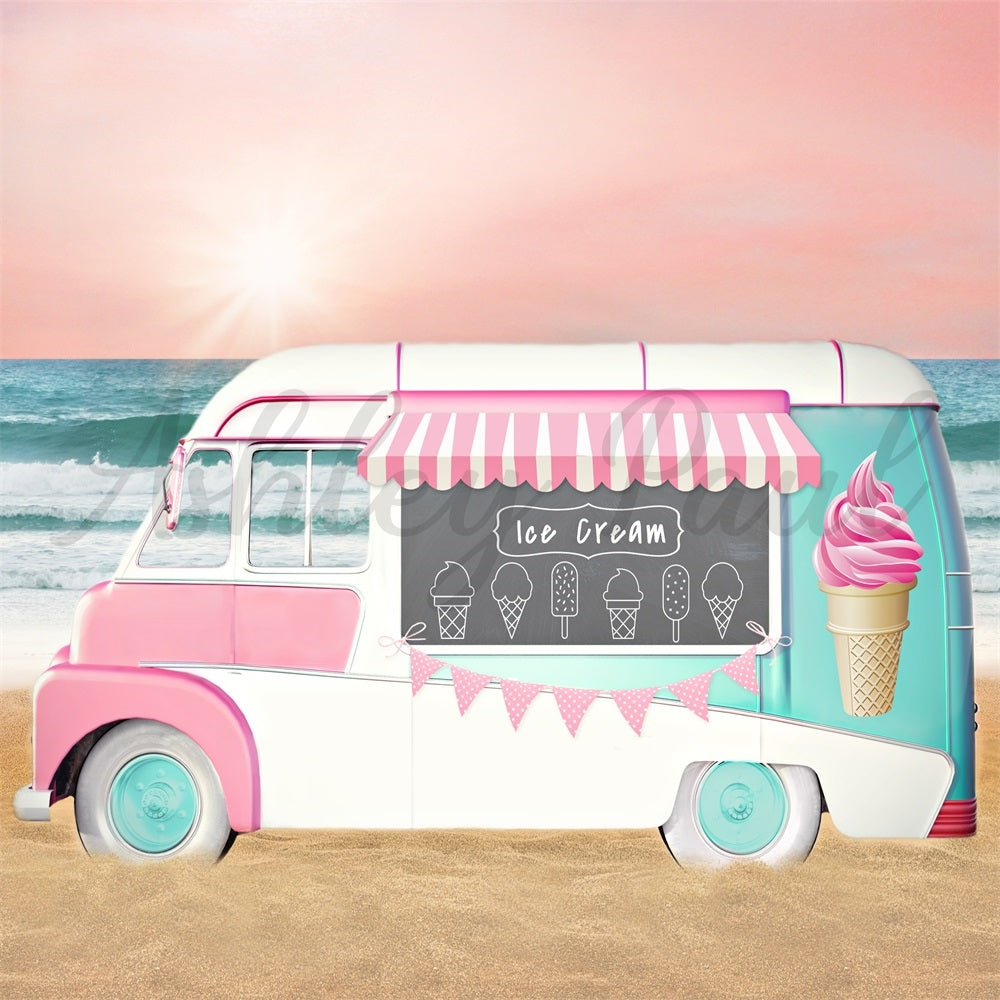 RTS Kate Ice Cream Truck Backdrop Designed by Ashley Paul (US ONLY)