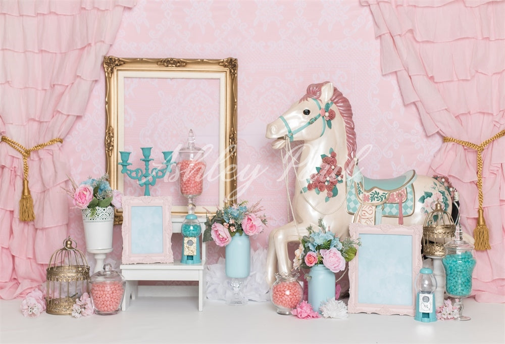 Kate Girl Room Pink Curtains Backdrop Designed by Ashley Paul