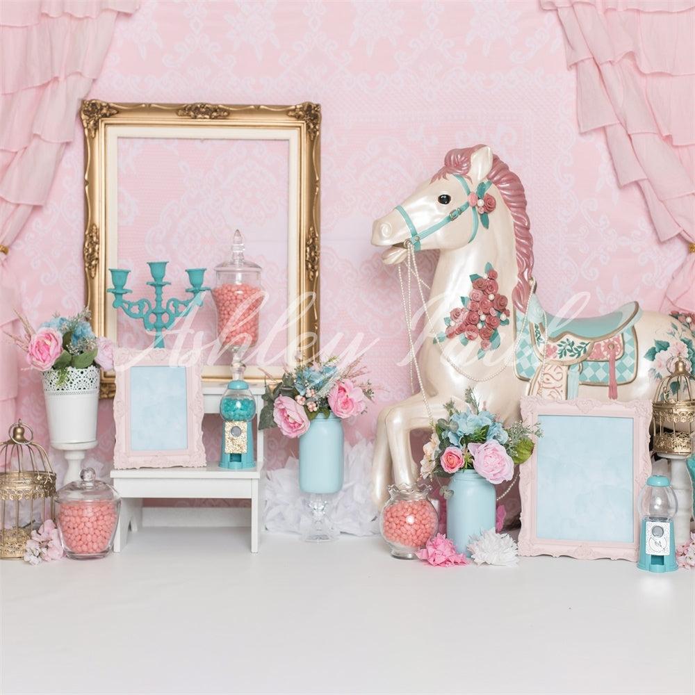 Kate Girl Room Pink Curtains Backdrop Designed by Ashley Paul