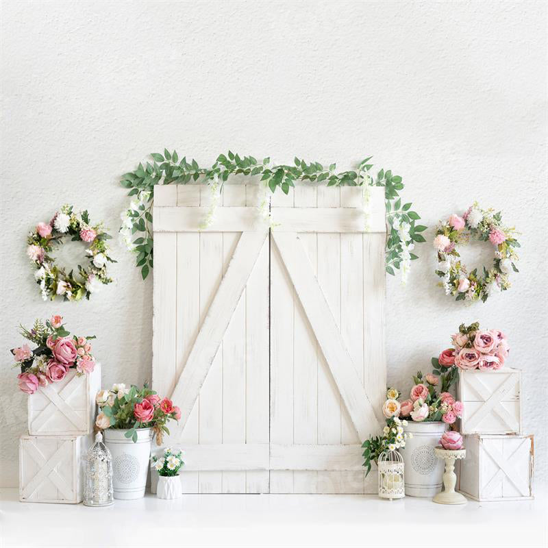 Kate Spring Flower Wood Elegant Backdrop for Photography