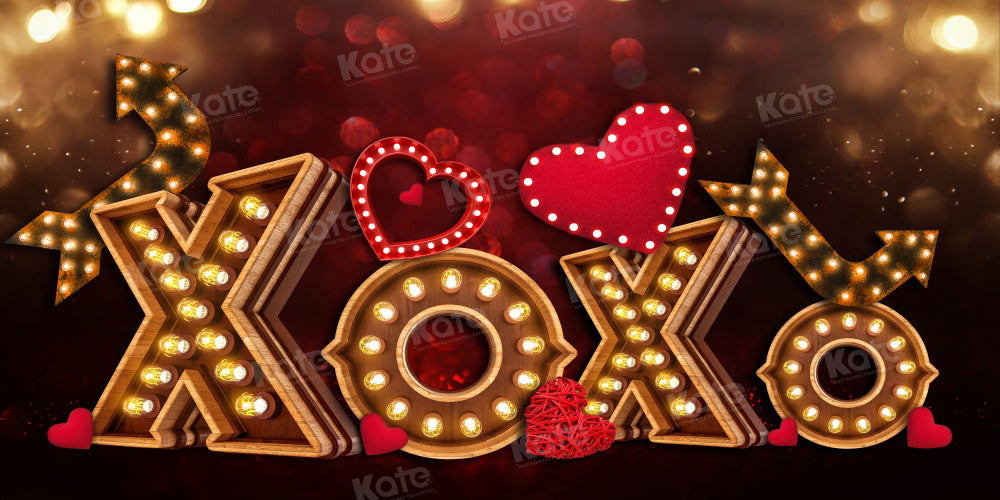 Kate Valentine's Day XOXO Light Backdrop for Photography