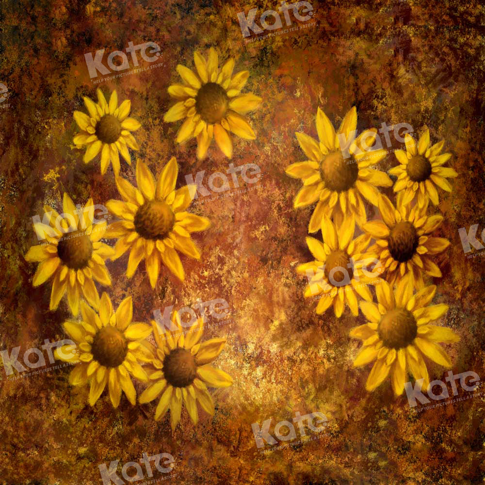 Kate Fine Art Hand Painted Sunflower Backdrop Designed by GQ