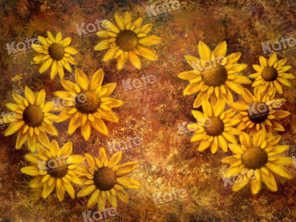 Kate Fine Art Hand Painted Sunflower Backdrop Designed by GQ
