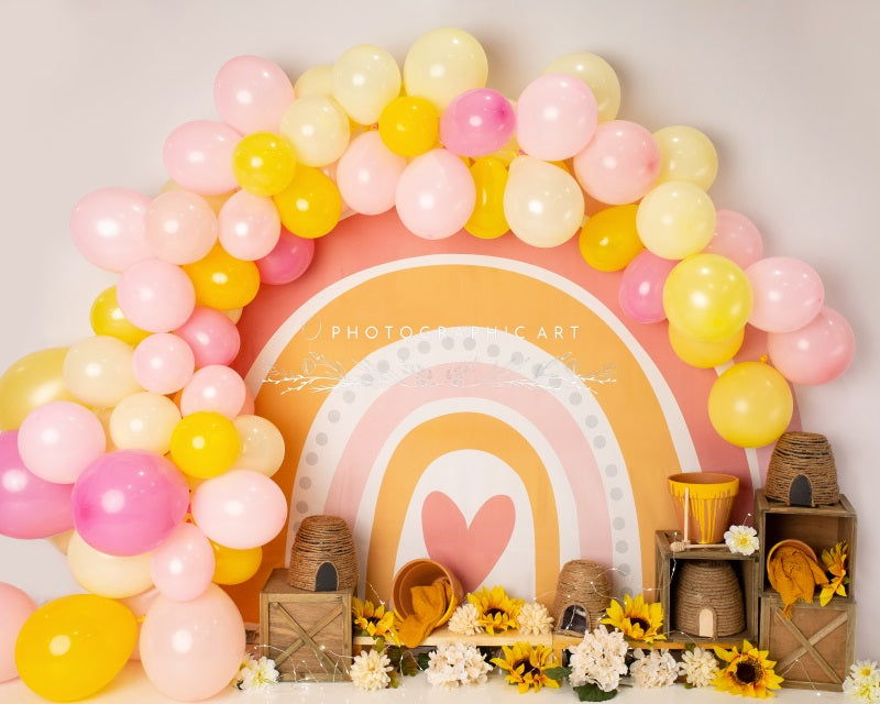 Kate Honey Rainbow Balloons Backdrop for Photography Designed by Jenna Onyia