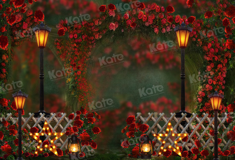 Kate Valentine's Day Rose Garden Arch Backdrop for Photography