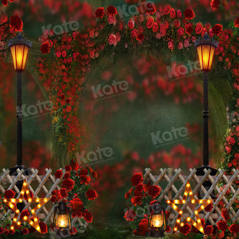 Kate Valentine's Day Rose Garden Arch Backdrop for Photography
