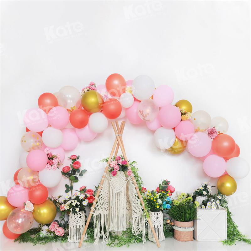 Kate Spring Floral Balloon Tent Backdrop for Photography
