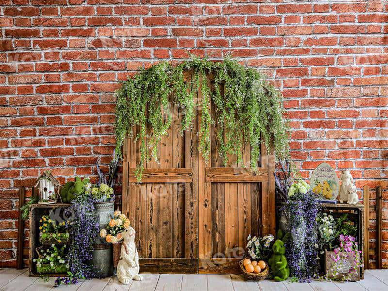 Kate Easter Barn Red Brick Wall Backdrop for Photography