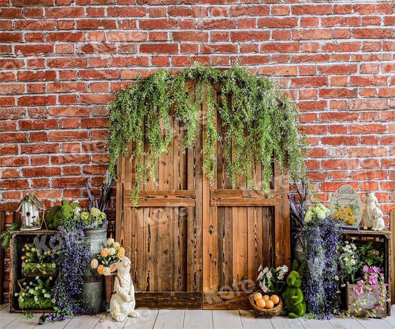 Kate Easter Barn Red Brick Wall Backdrop for Photography