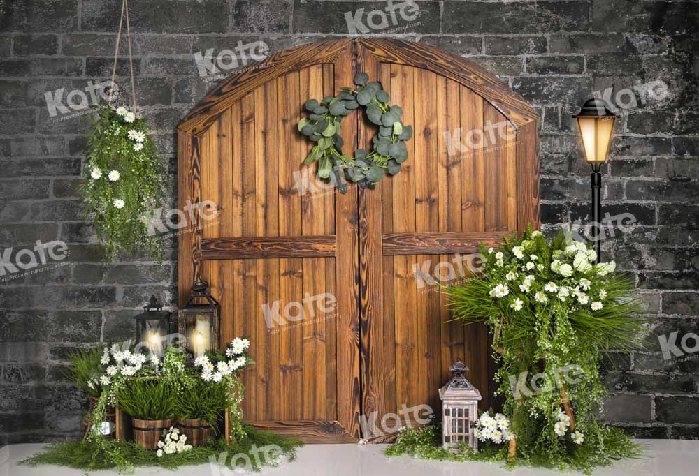 Kate Spring Grassland Barn Door Backdrop Designed by Emetselch