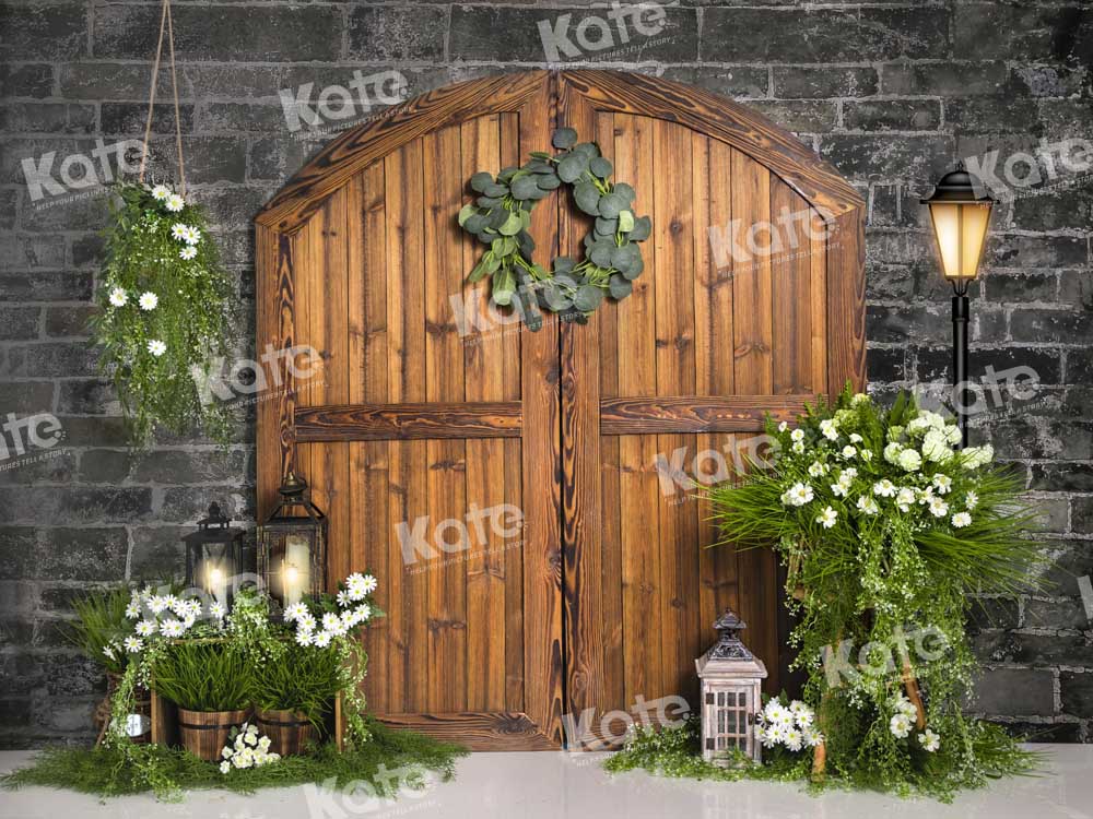 Kate Spring Grassland Barn Door Backdrop Designed by Emetselch