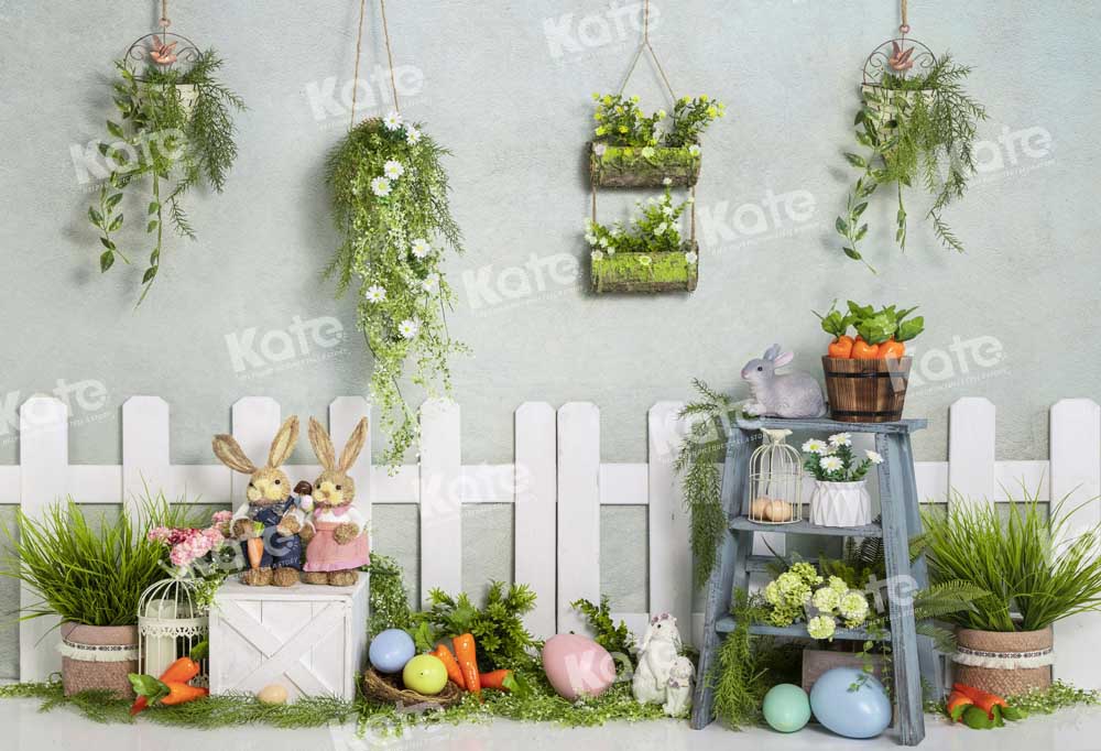 Kate Spring Potted Rabbit Easter Backdrop Designed by Emetselch