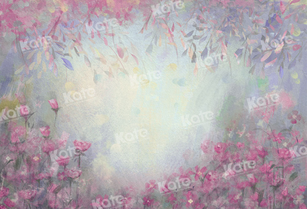 Kate Fine Art Hand Painted Purple Floral Backdrop Designed by GQ