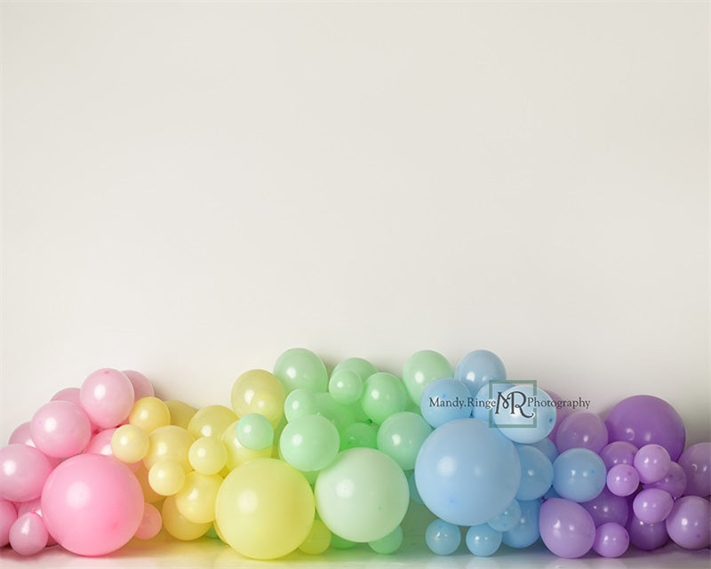Kate Pastel Rainbow Floor Balloon Backdrop Designed by Mandy Ringe Photography