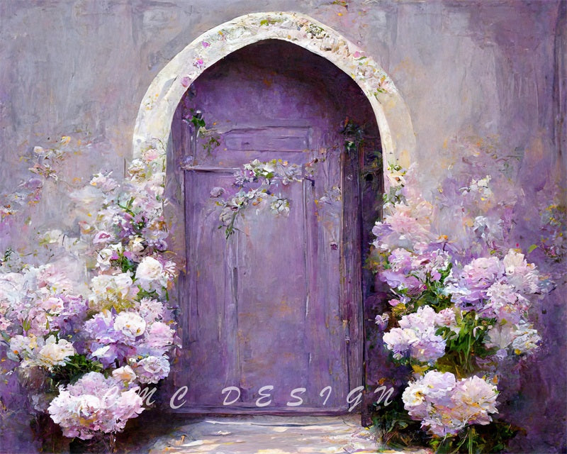 Kate Lavender Floral Door Backdrop Designed by Candice Compton
