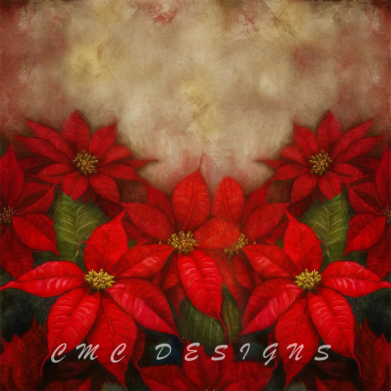 Kate Painted Poinsettia Backdrop Designed by Candice Compton