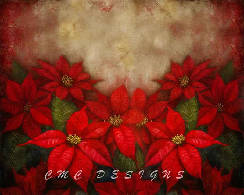 Kate Painted Poinsettia Backdrop Designed by Candice Compton