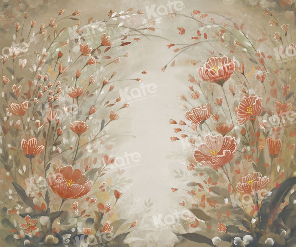 Sfondo flora rosso marrone kaki progettato da GQ