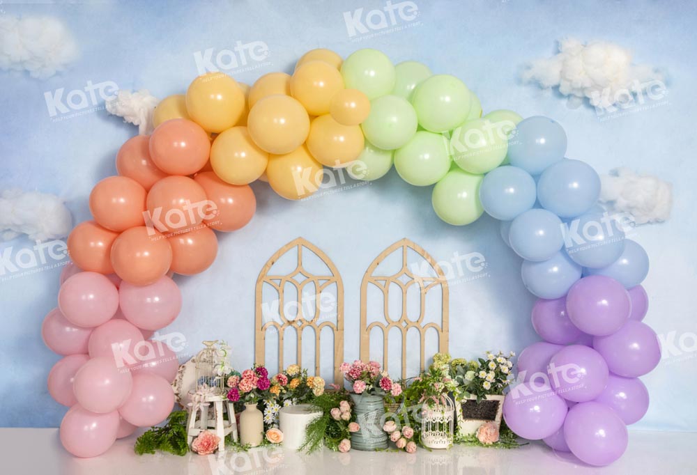 Kate Birthday Balloons Sky Garden Backdrop Designed by Emetselch