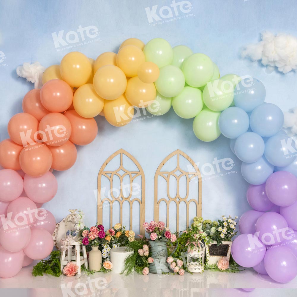 Kate Birthday Balloons Sky Garden Backdrop Designed by Emetselch