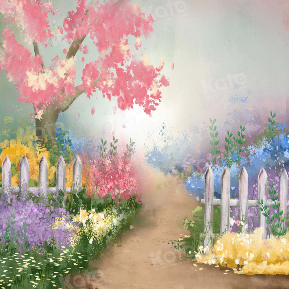 Kate Spring Painting Fantasy Garden Path Backdrop Designed by GQ
