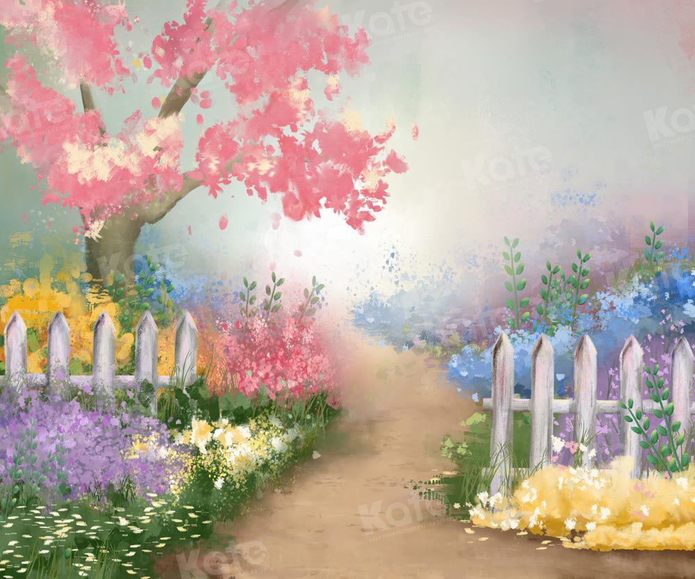 Kate Spring Painting Fantasy Garden Path Backdrop Designed by GQ