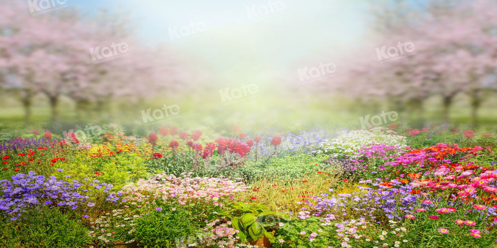 Kate Spring Garden Blooming Flowers Backdrop Designed by Chain Photography