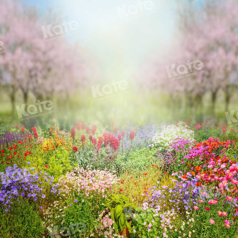 Kate Spring Garden Blooming Flowers Backdrop for Photography