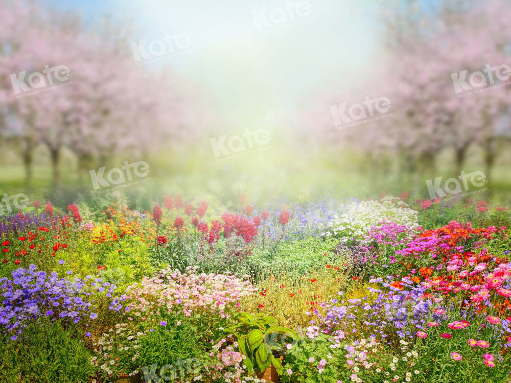 Kate Spring Garden Blooming Flowers Backdrop Designed by Chain Photography
