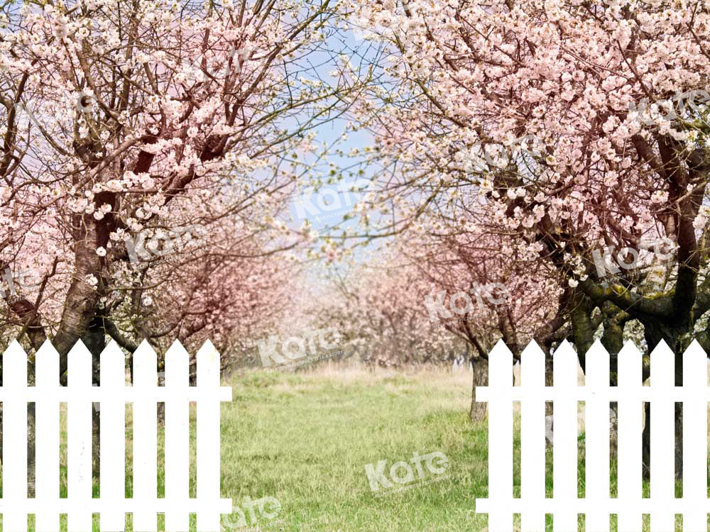 Kate Spring Garden Entrance Cherry Blossoms Backdrop Designed by Chain Photography