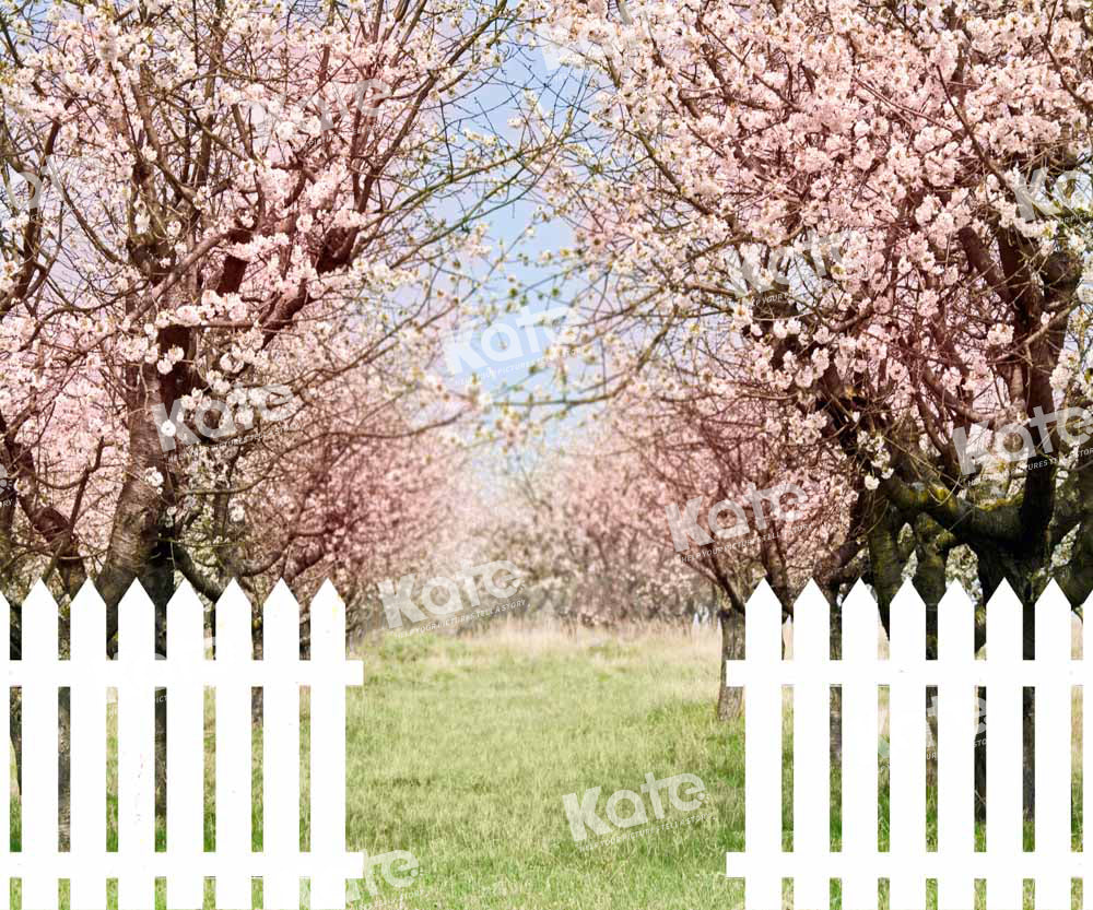 Kate Spring Garden Entrance Cherry Blossoms Backdrop Designed by Chain Photography
