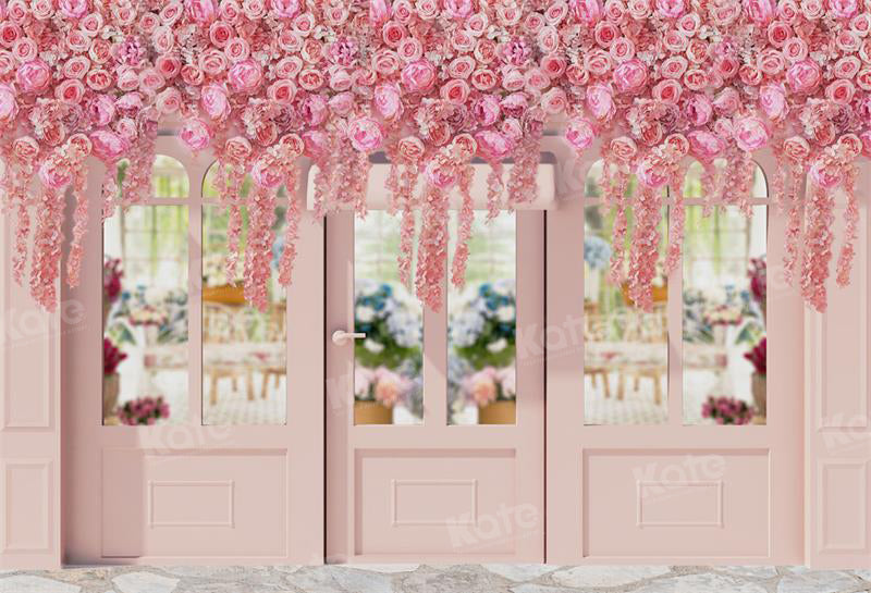 Kate Spring Pink Flower Store Backdrop for Photography