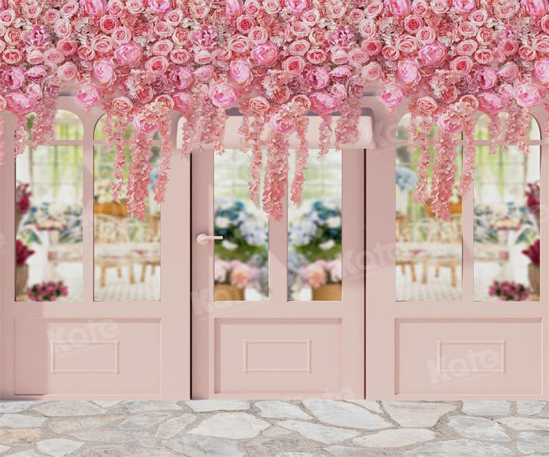 Kate Spring Pink Flower Store Backdrop for Photography