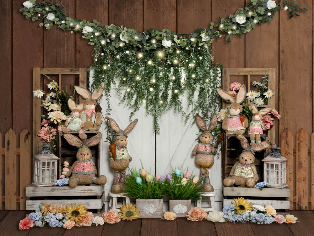 Kate Easter White Barn Bunny Backdrop Designed by Emetselch