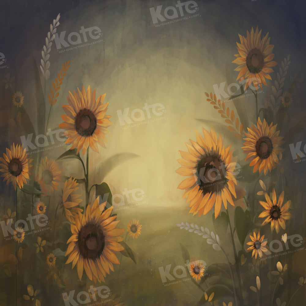 Kate Painting Sunflower Light Backdrop Designed by GQ